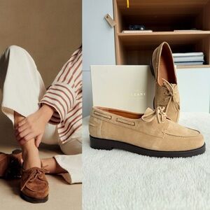 Sezane NWB Caroline Suede Beige Sandstone Loafers EU 40 US 9 250-255 mm